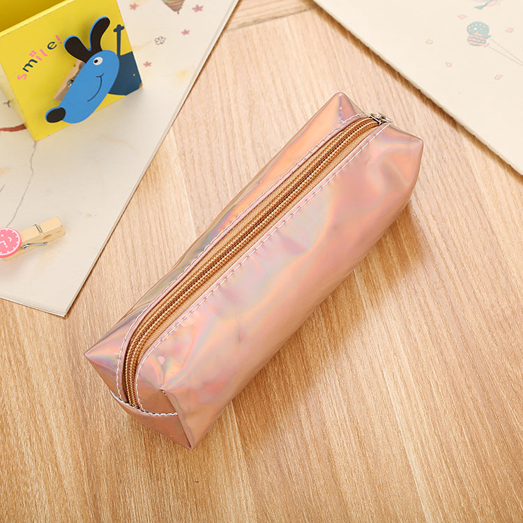 Wholesale Laser Colorful Leather Pen Bags with Large Capacity Pencil Bags